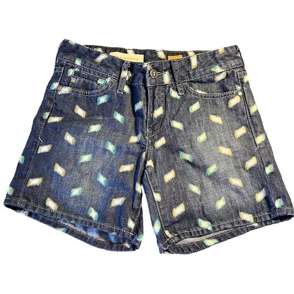 Anthropologie Pilcro Artstroke Stet Fit Jean Shorts High Waist Linen Denim 25 - Picture 1 of 11